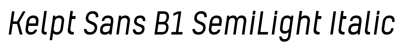Kelpt Sans B1 SemiLight Italic